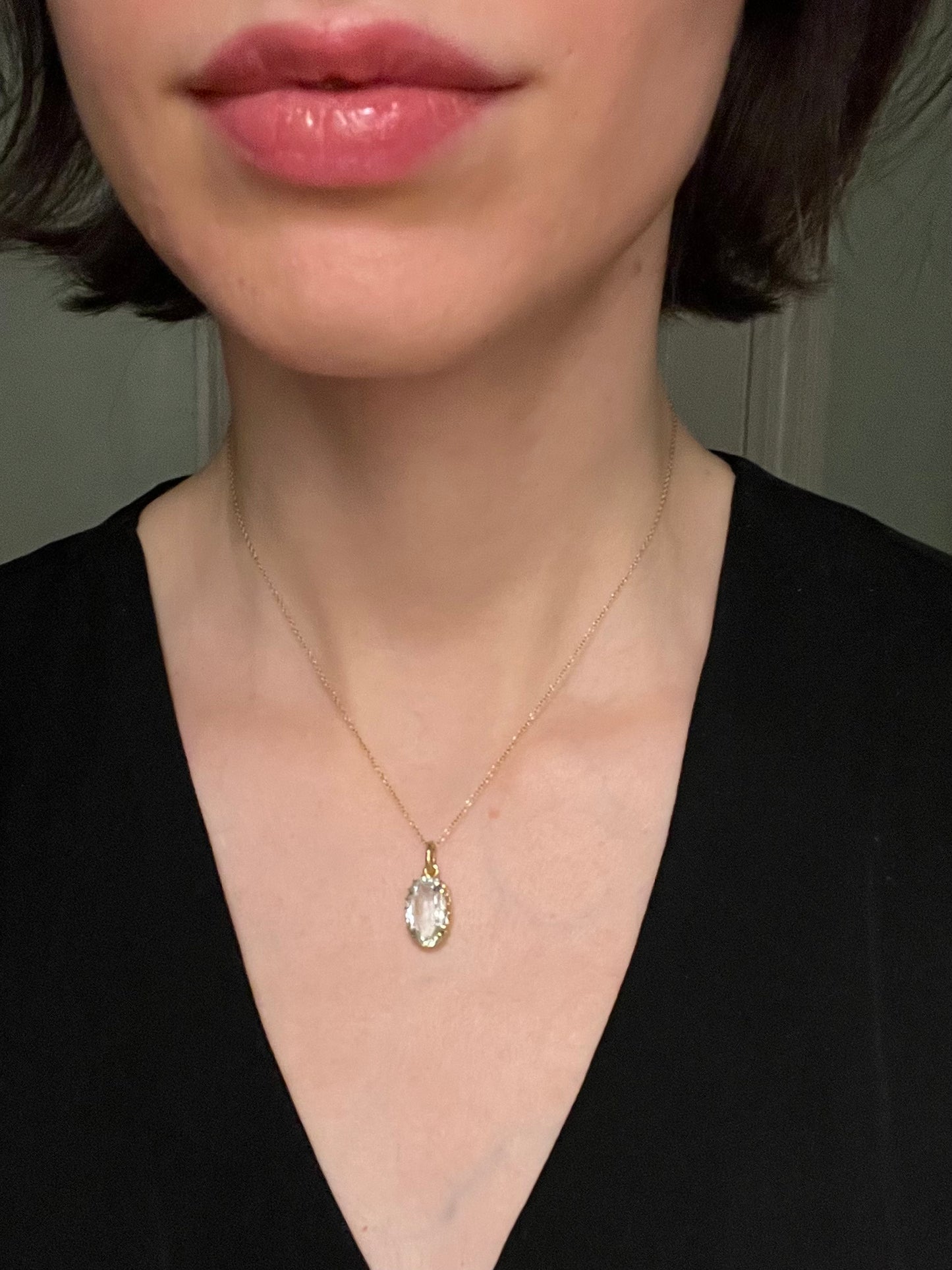 Antique 14K Gold and Aquamarine Pendant