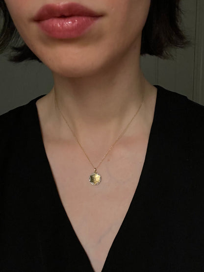 Antique 18K, Platinum, Enamel and Diamond Charm, Venetian Design