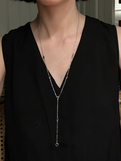 Sterling and Enamel Art Deco Lariat