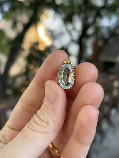 Antique 14K Gold and Aquamarine Pendant