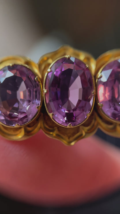 Antique 18K and Imperial Pink Topaz Brooch