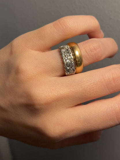 Antique Georgian Half Hoop Old Mine Cut Diamond Band