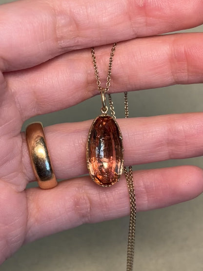 Delicate Late Georgian ~8 Carat Imperial Topaz Pendant