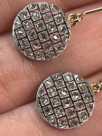 Antique Art Deco Disco Ball Conversion Earrings