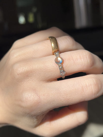 Edwardian Moonstone and Diamond Band 0.75ctw
