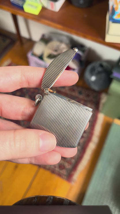 Antique 900 Silver Match Safe with Sugarloaf Button