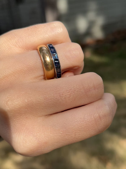 Art Deco Sapphire Eternity Band in 18K White Gold