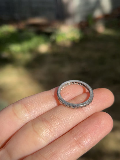 Antique Old Cut Diamond Eternity Band in Platinum