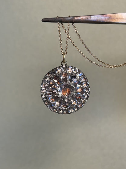 18th Century Foiled Paste Cluster Pendant
